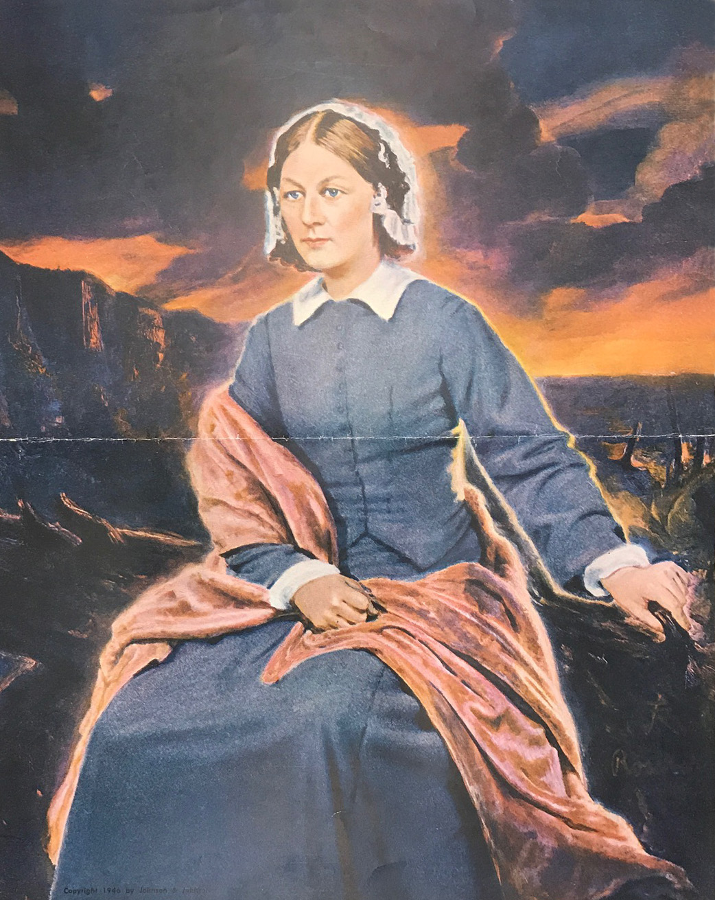 Painting of Florence Nightingale commissioned by Johnson & Johnson in 1946 to honor the profession of nursing.