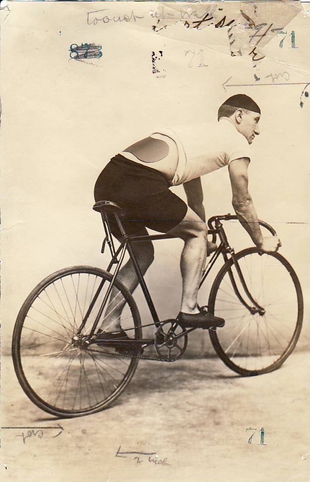 Bicyclist Wearing Kidney Plaster