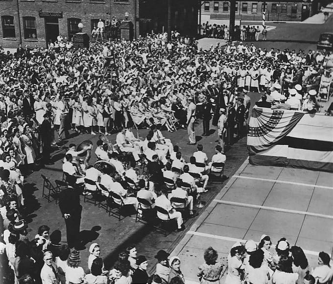 War Bonds Rally at Johnson & Johnson, 1940s