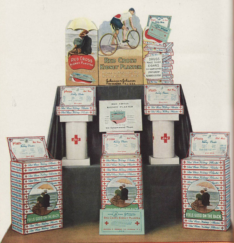 1916 Kidney Plasters Drugstore window display