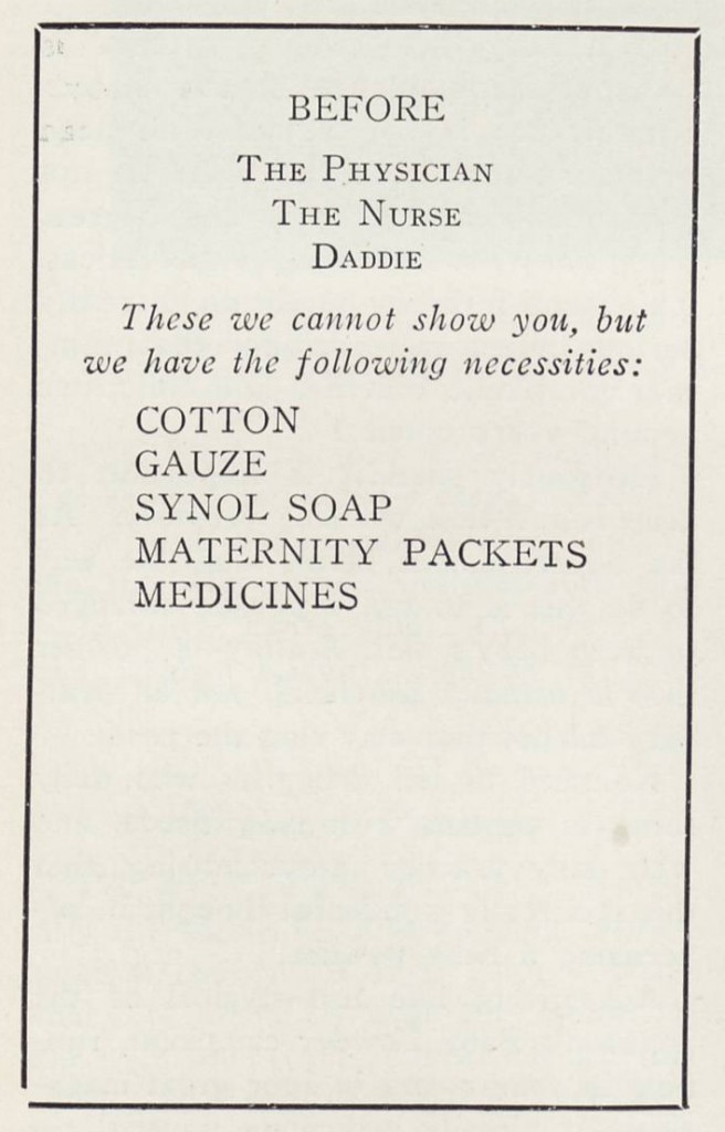 1920 Drugstore Maternity Checklist