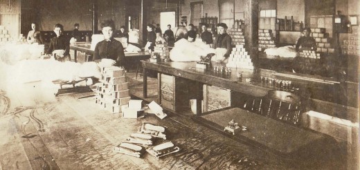 We’re leaving to make the first mass produced sterile surgical products.  Who’s with us?  Undated photo circa 1880s of Seabury &amp; Johnson employees from our archives.  