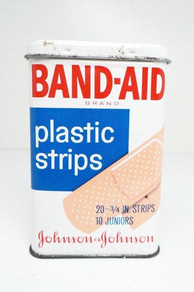 Anyone remember me from their childhoods?  A BAND-AID® Brand Plastic Strips tin from the 1970s.