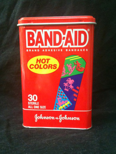 A BAND-AID® Brand Adhesive Bandages tin circa early 1990s.  From this blogger’s personal collection.