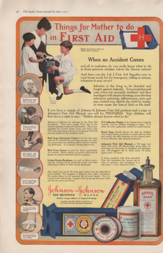 Johnson &amp; Johnson First Aid ad from 1917