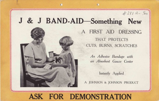 1923 BAND-AID® Brand Adhesive Bandages ad, from our archives.