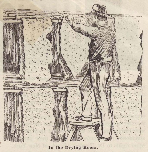 An illustration of one of our earliest employees, in a drawing that was part of an 1887 article about Johnson & Johnson.  From our archives.