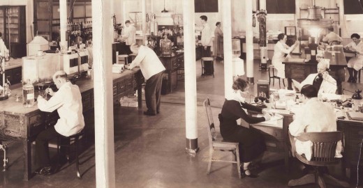 Lab employees at one of our operating companies, 1936.  From our archives.