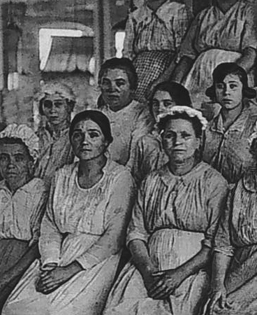 Gauze Mill employees.  Undated photo from our archives.