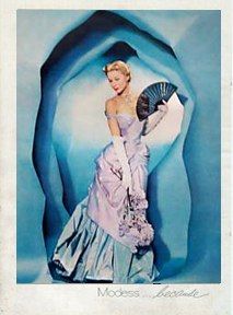 Charles James and Johnson & Johnson:  innovation meets innovation in an ad featuring a Charles James gown.