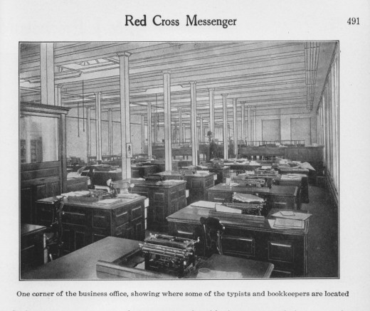 The Johnson & Johnson business office, 1916.  From our archives.  The "computing machine" is not, unfortunately, shown in this photograph.