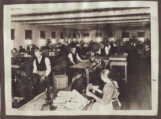 Otto’s colleagues in the Johnson & Johnson Box Room, from our archives.