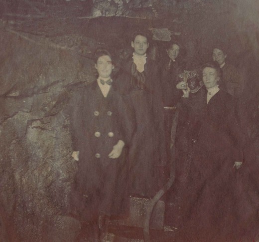 Some of the amazing women employees at Johnson & Johnson pose inside the company's water tunnel in 1908 during excavation.  From our archives.