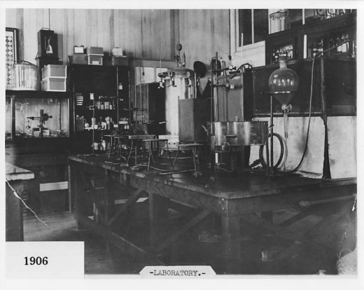 A corner of the Scientific Department lab at Johnson & Johnson in 1906, from our archives.  our first female scientist worked in this lab over 100 years ago.
