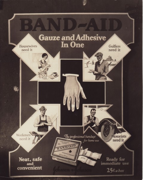 BAND-AID® Brand Adhesive Bandages ad, 1928, from our archives.