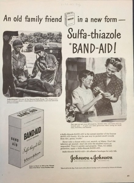 LIFE Magazine ad for BAND-AID® Brand Adhesive Bandages, 1943, from our archives. 