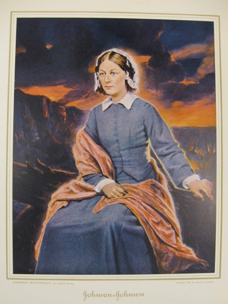 Brochure showing a painting of Florence Nightingale, commissioned by Johnson & Johnson in 1946. From our archives.