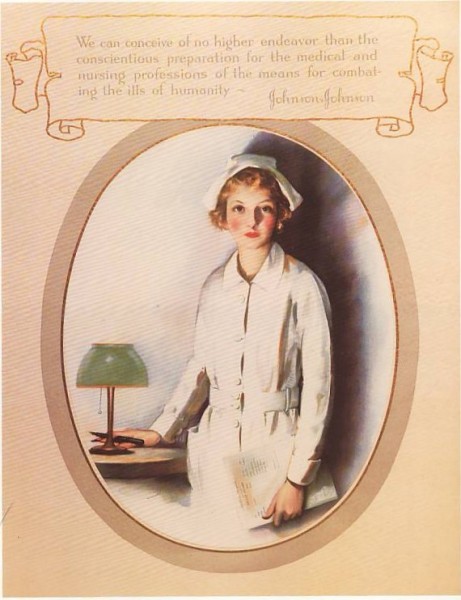 Johnson &amp; Johnson ad in support of nursing, circa 1930s.  From our archives.