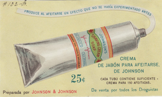 JOHNSON’S® Shaving Cream Soap ad, early 1900s.  From our archives.