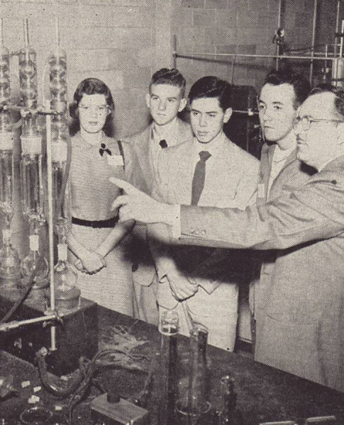 High school students learn about careers in science at Johnson & Johnson during the "A Day in Modern Industry" program.  From our archives.