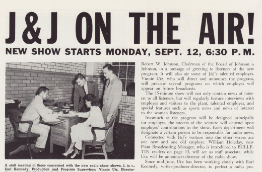 J&J On the Air!  Article in the Johnson & Johnson Bulletin about the new radio show.  From our archives.