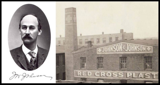 James Wood Johnson and one of the original set of Johnson &amp; Johnson buildings, from our archives.