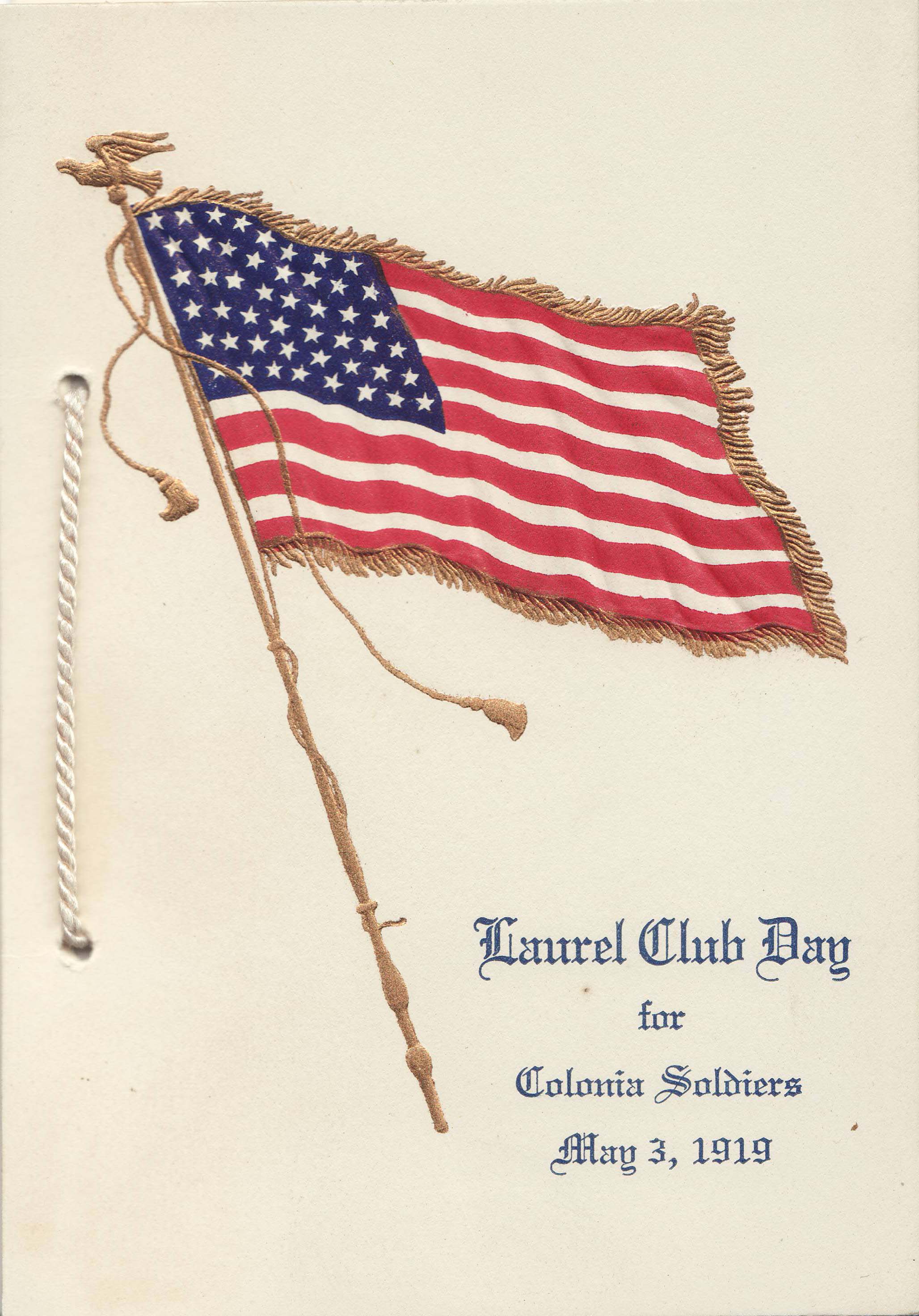 Booklet for the May 3, 1919 Laurel Club Day for veterans.  Image courtesy: Johnson & Johnson Archives.