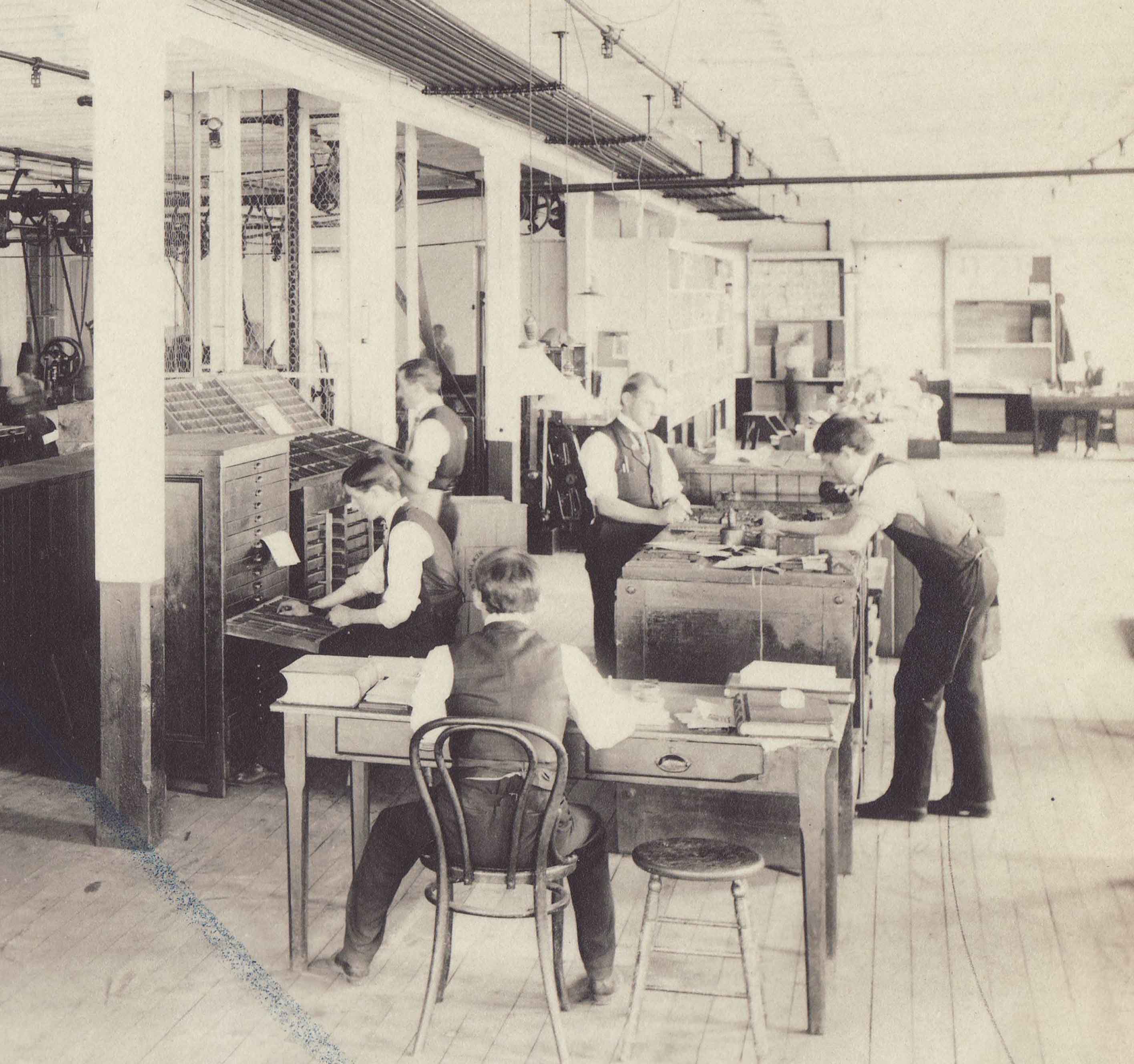 Employees in the Johnson & Johnson Printing Department, 1910s