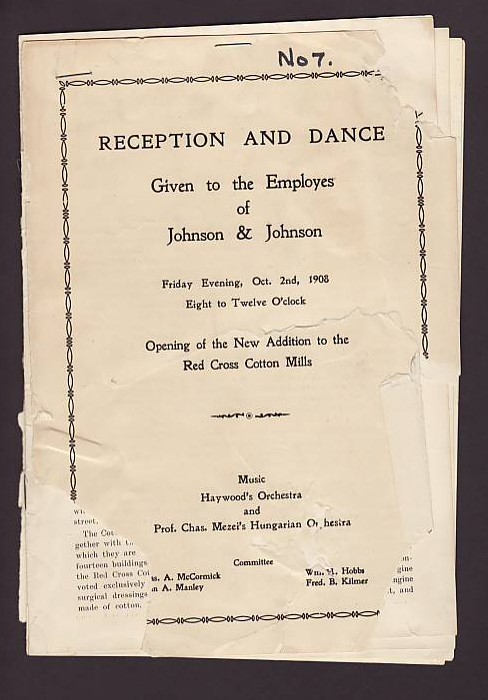 1908 Cotton Mill Reception Souvenir Program