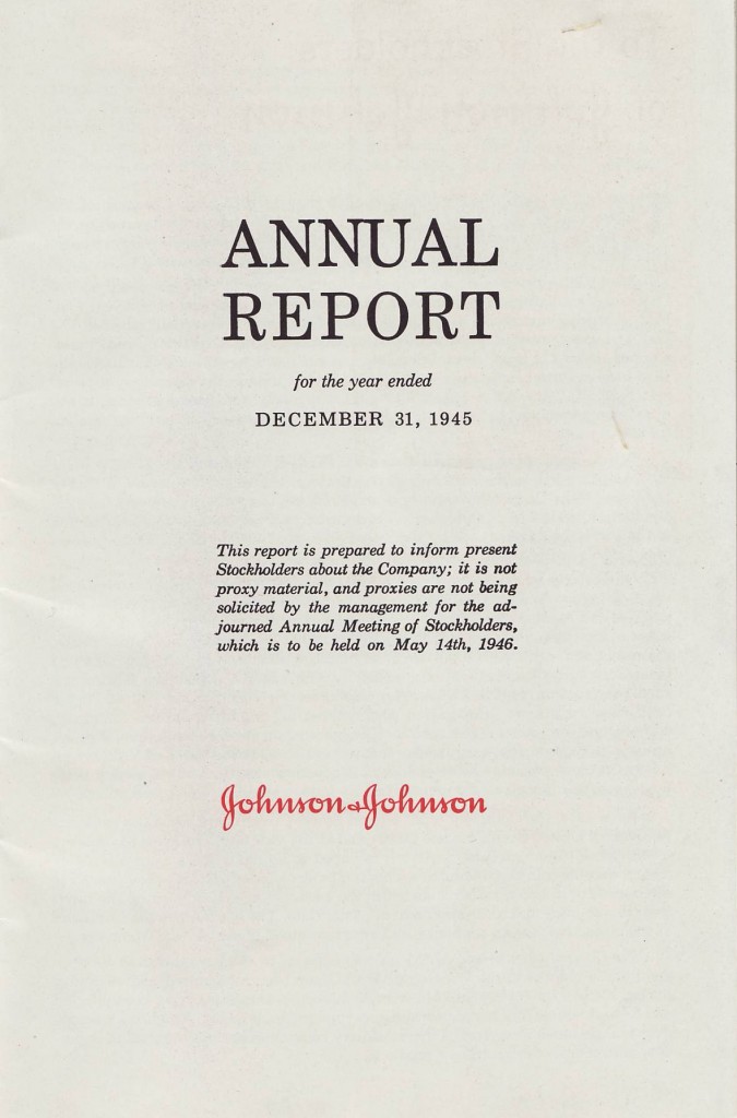 1945 Annual Report, Inside Cover