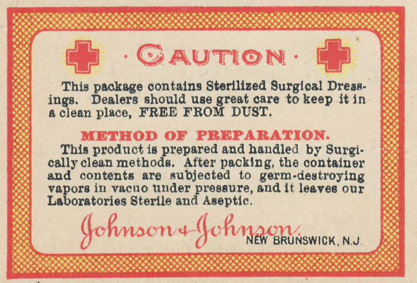 Johnson & Johnson Aseptic Dressing Label 1899