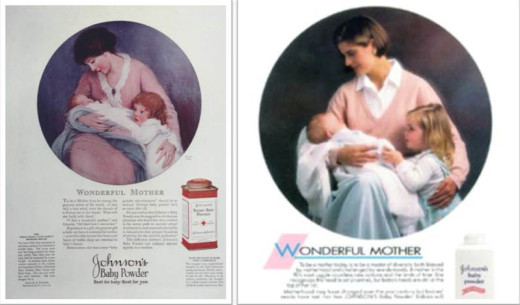 Wonderful Mother ad, 1922 and 1990s.