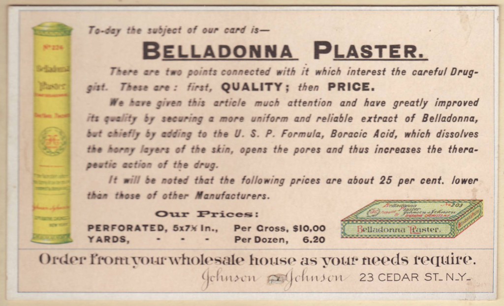 1888 Belladonna Plasters ad