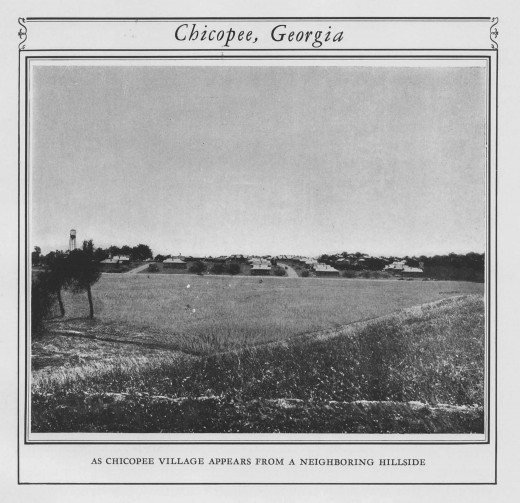 Chicopee Village showing hills and landscaping, from our archives.