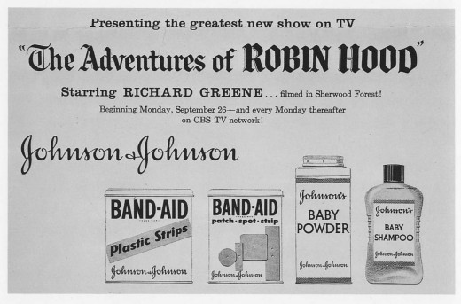 Johnson & Johnson ad for The Adventures of Robin Hood, from our archives.