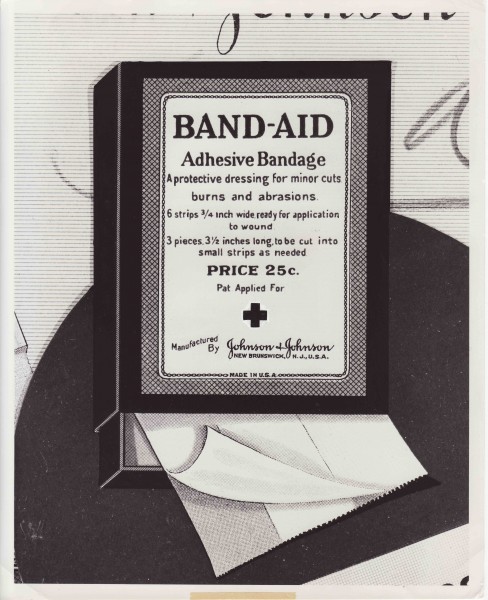 BAND-AID® Brand Adhesive Bandages in 1923, two years after they were introduced.
