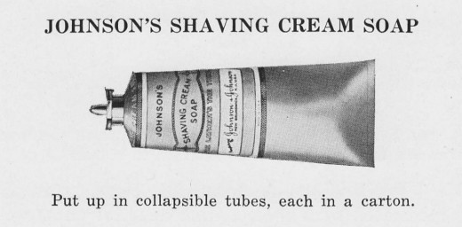 JOHNSON’S® Shaving Cream Soap, one of the products requested by Otto from his colleagues back in New Brunswick.  From our archives.