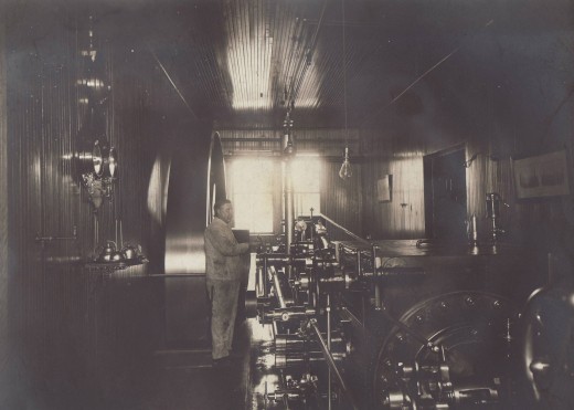 The engine room of the Old Mill at Johnson & Johnson, 1894. From our archives.