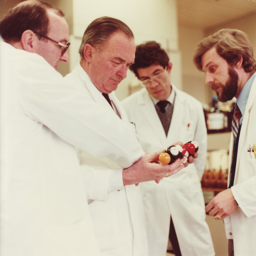 Dr. Paul Janssen and his colleagues in the lab.  From our archives.